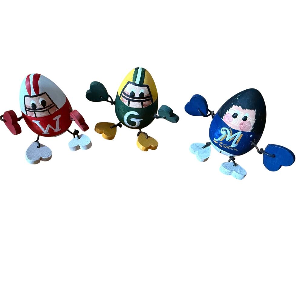 Hand oainted Wisconsin team egg bundle Packers Brewers College Football team